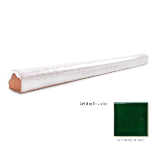 Pencil Liner Trim 47 Vermont Pine, pine green pencil liner tile, pine green pencil liner tile trim, pine green tile trim