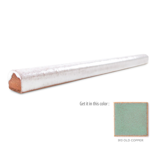 Pencil Liner Trim 913 Old Copper, teal pencil liner tile, teal tile trim