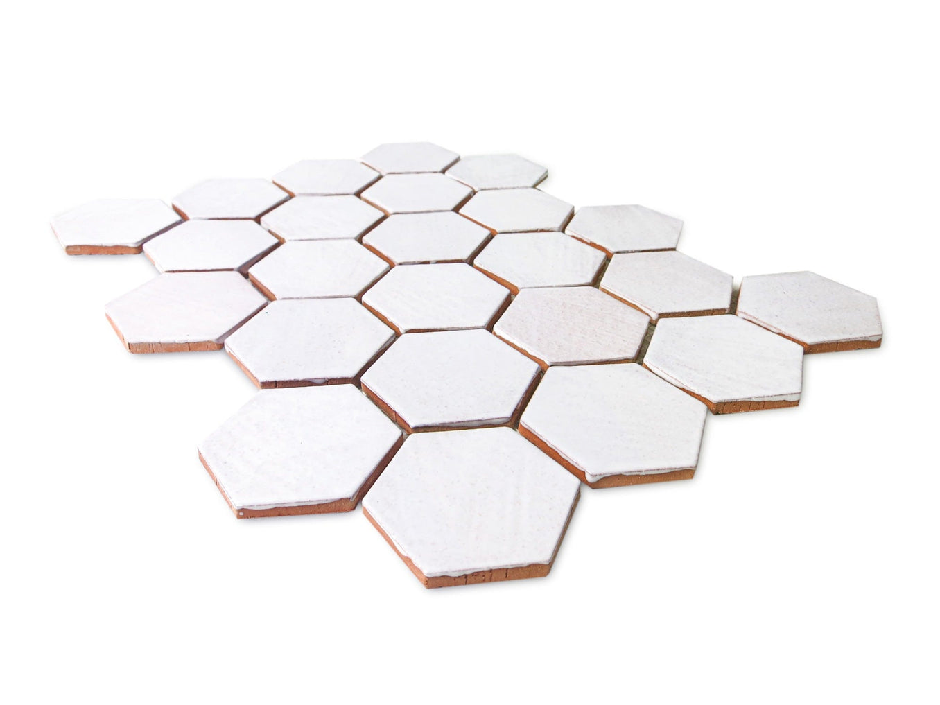 varied white hexagon ceramic wall tile