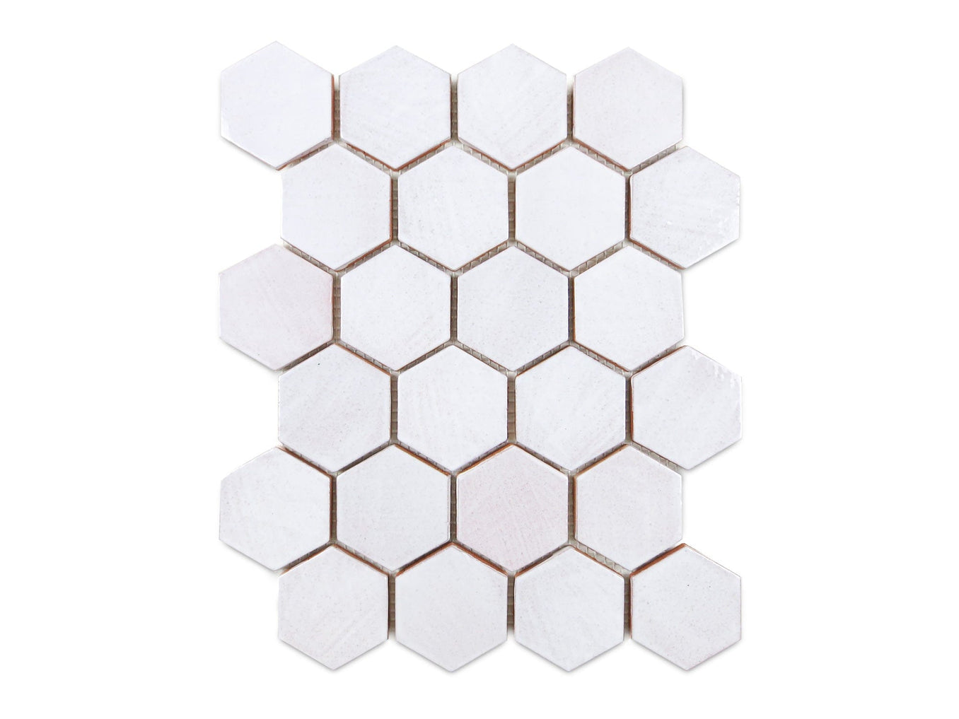 varied white hexagon ceramic tile