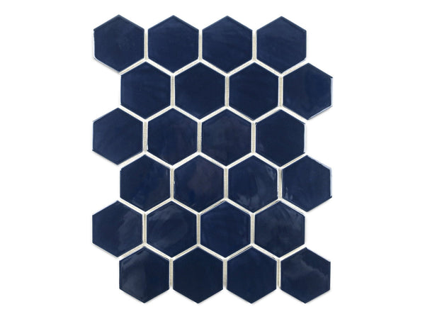 navy blue hexagon tile