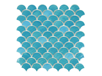 Small Moroccan Fish Scales - 1015W Caribbean Blue